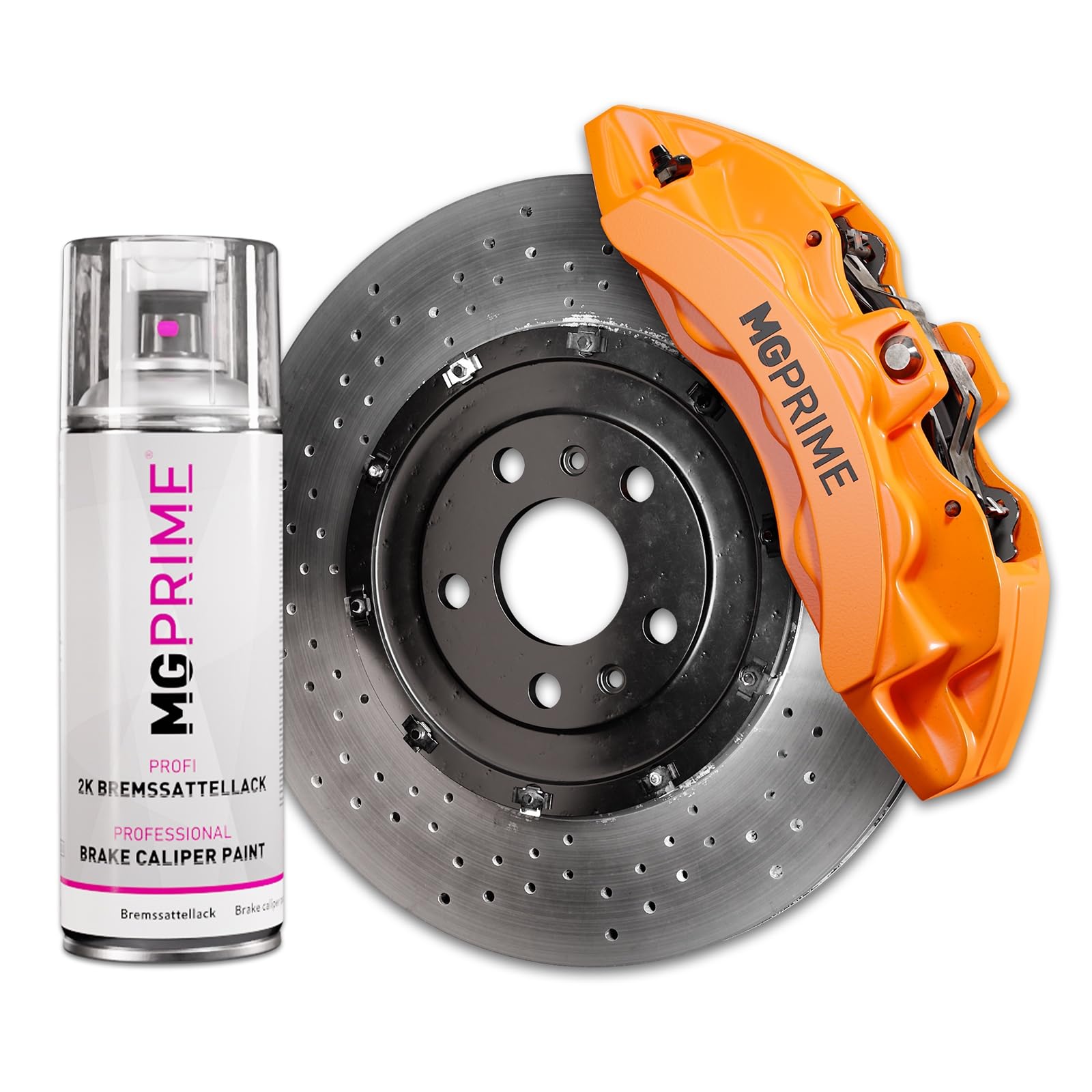 Mg Prime Fire Orange 2K Brake Caliper Paint Spray Can 2K Single-Layer Paint (Simlar To Ral 2009 Traffic Orange)