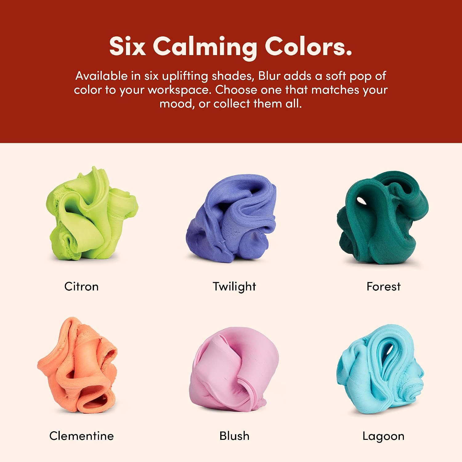 Blur Focus & Thinking Putty | Soft Airy Sensory Fidget Putty for Teens and Adults | Non-Sticky and Stress Relief Toy for Office and Meetings | Clementine