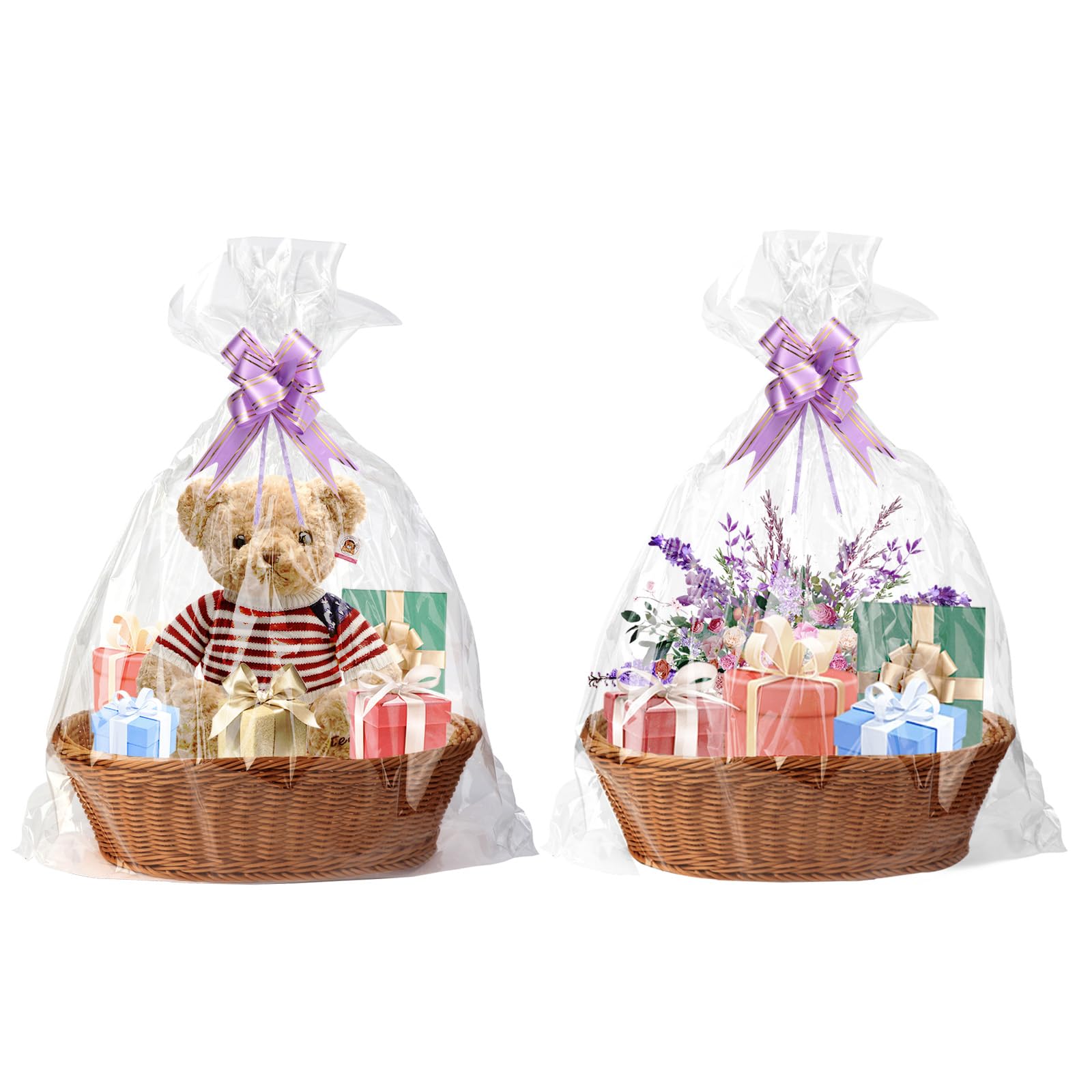 Boensi 2 x Cestini in vimini, 38 x 28 x 12 cm–Cesto per pane/Cesto regalo/Cesto frutta – Ideale per conservazione in cucina, regali di Natale, centrotavola, servire pane, frutta & verdura