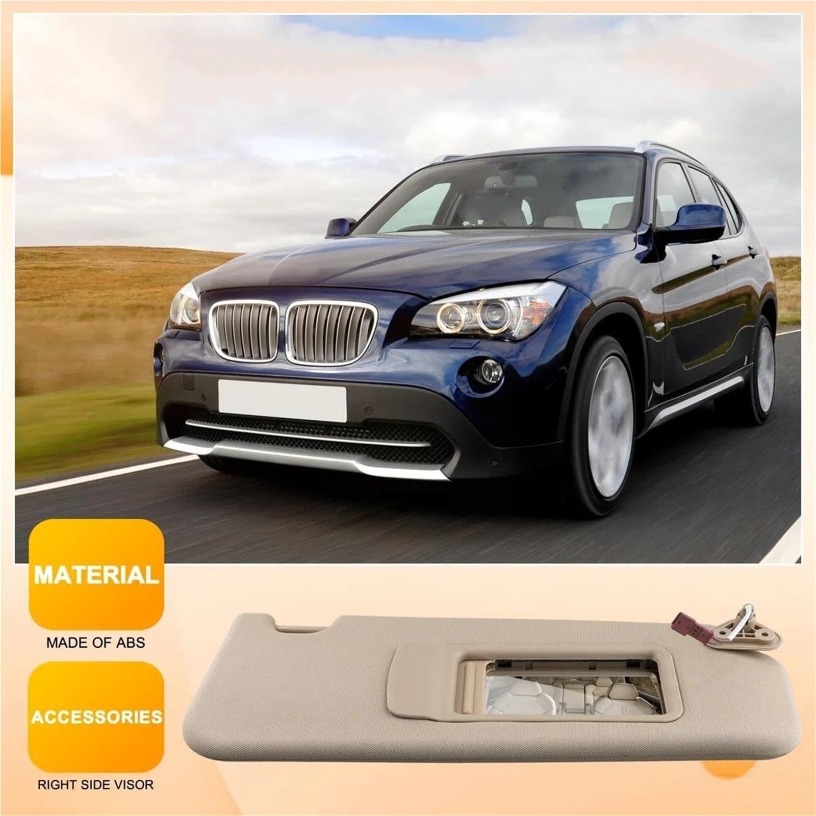 Genérico parasol del coche Parasoles delanteros para BMW Serie 3 E90 E91 X1 E84, parasol delantero derecho