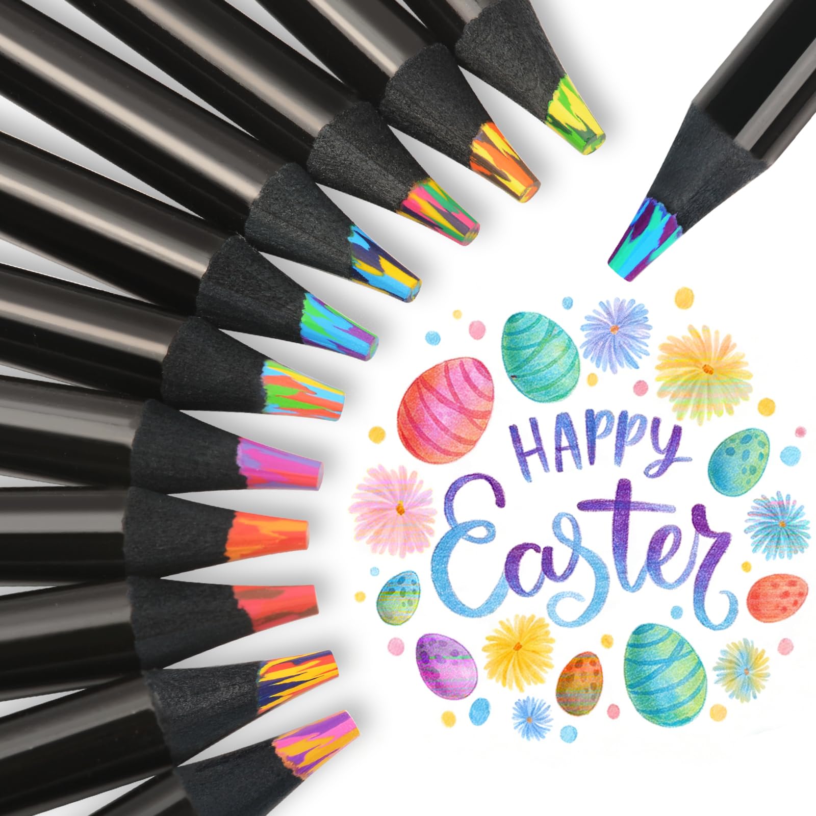 nsxsu Valentines Day Gifts for Kids, 12 Rainbow Colored Pencils Art Supplies, Easter Basket Stuffers Essentials for Teens, Jumbo Multi Colored Pencils for Sketching Drawing, Tween Girls Trendy Stuff