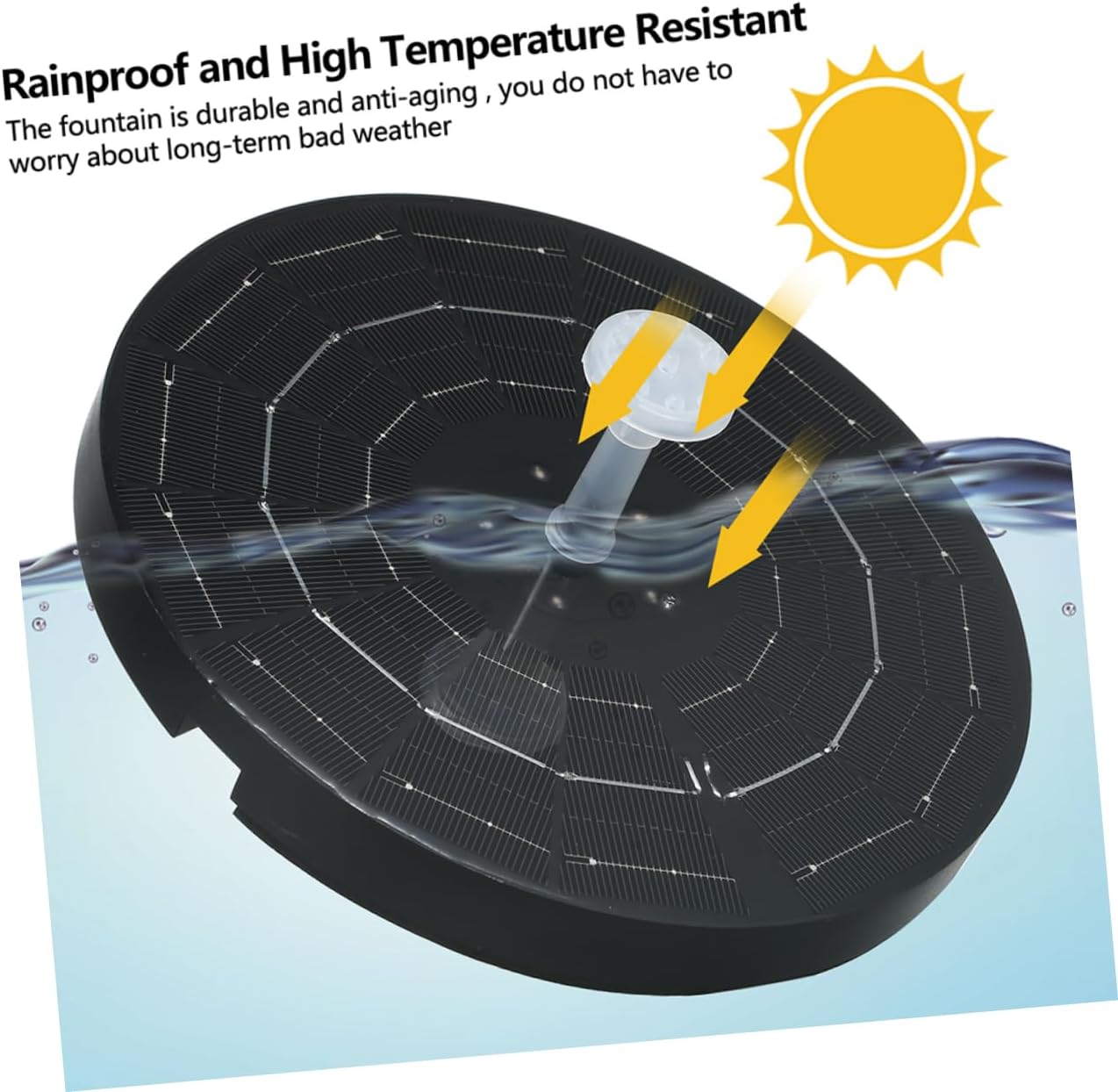 3.8w Pump Led Light for Garden Fish Tank Solar Powered Water Pump for Oxygenation Circulation Outdoor Decoration