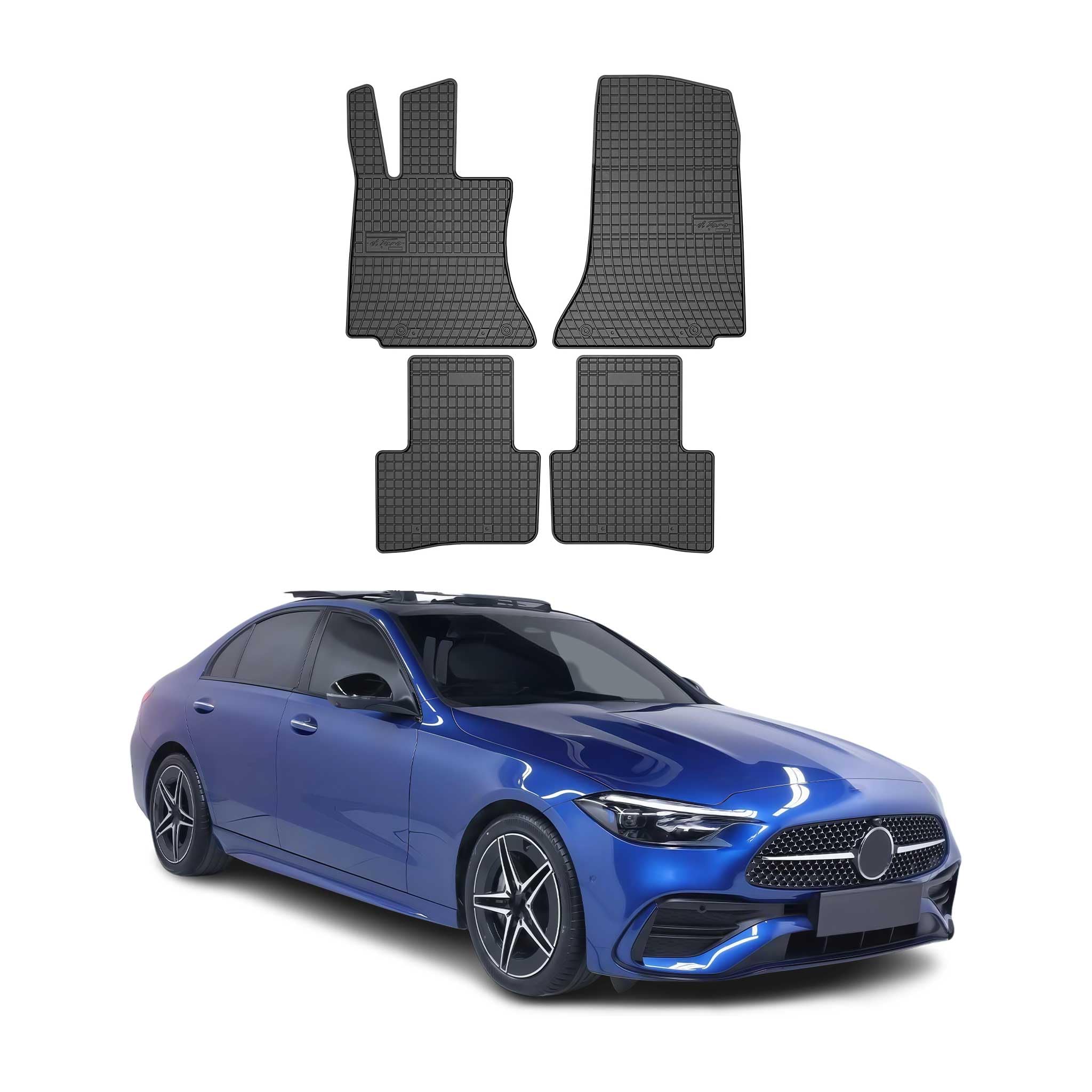 OMAC Fußmatten für Mercedes C-Klasse W206 2021-2025 Gummi 4 TLG Schwarz