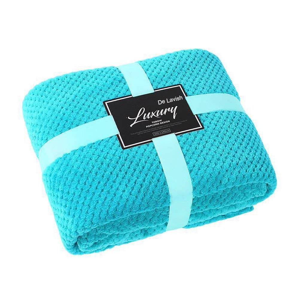 Throws Blanket King Size Bed Fleece 3 Seater Sofa 200 x 240 Cm Extra Large Soft Warm, Teal