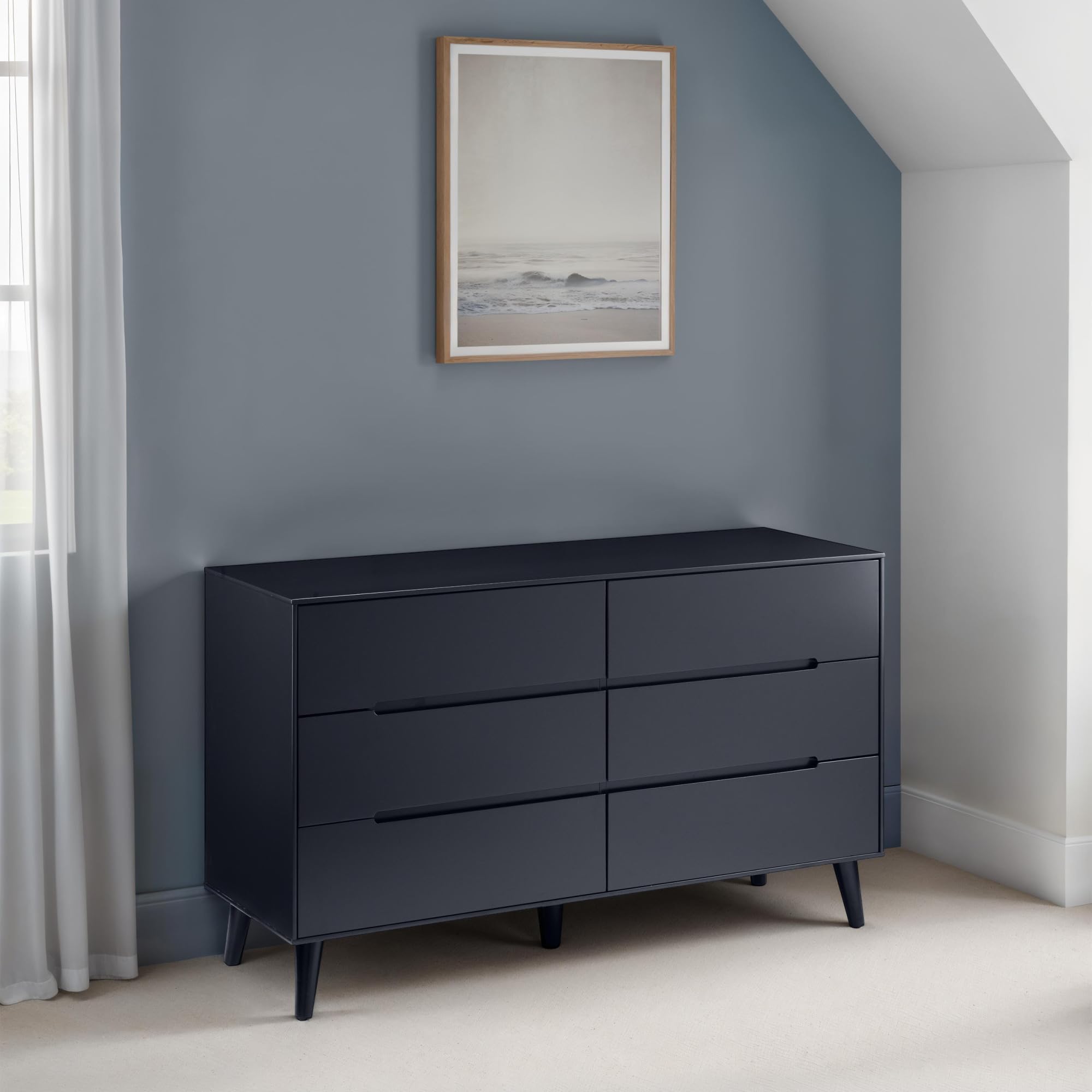 Julian Bowen Alicia 6 Drawer Wide Chest - Anthracite Chests