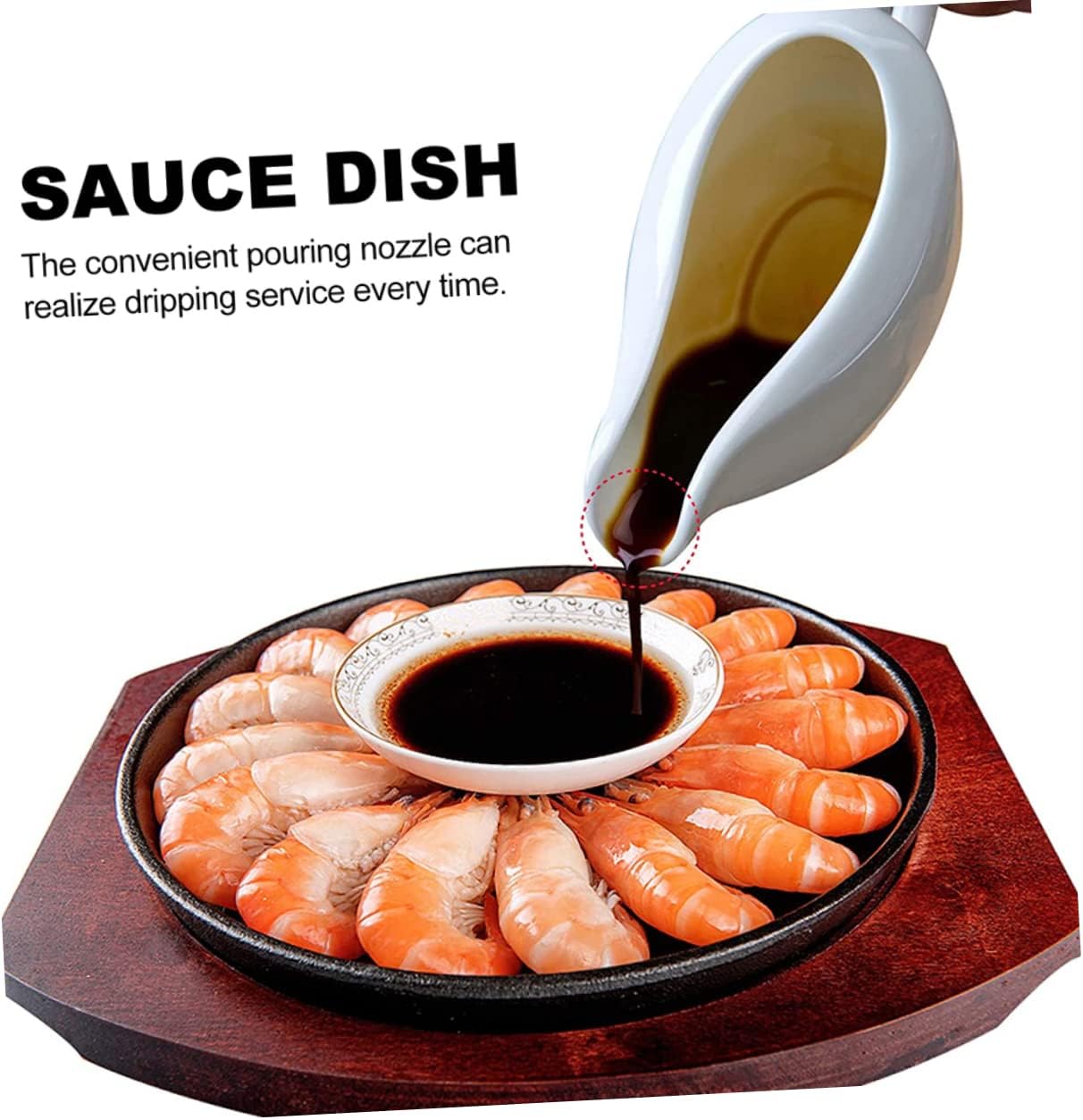 Cabilock Ceramic Gravy Boat with Saucer Sauce Dispenser for Dressings Creamer and Broth Dishwasher Safe for Home and Restaurant Use Elegant Serving