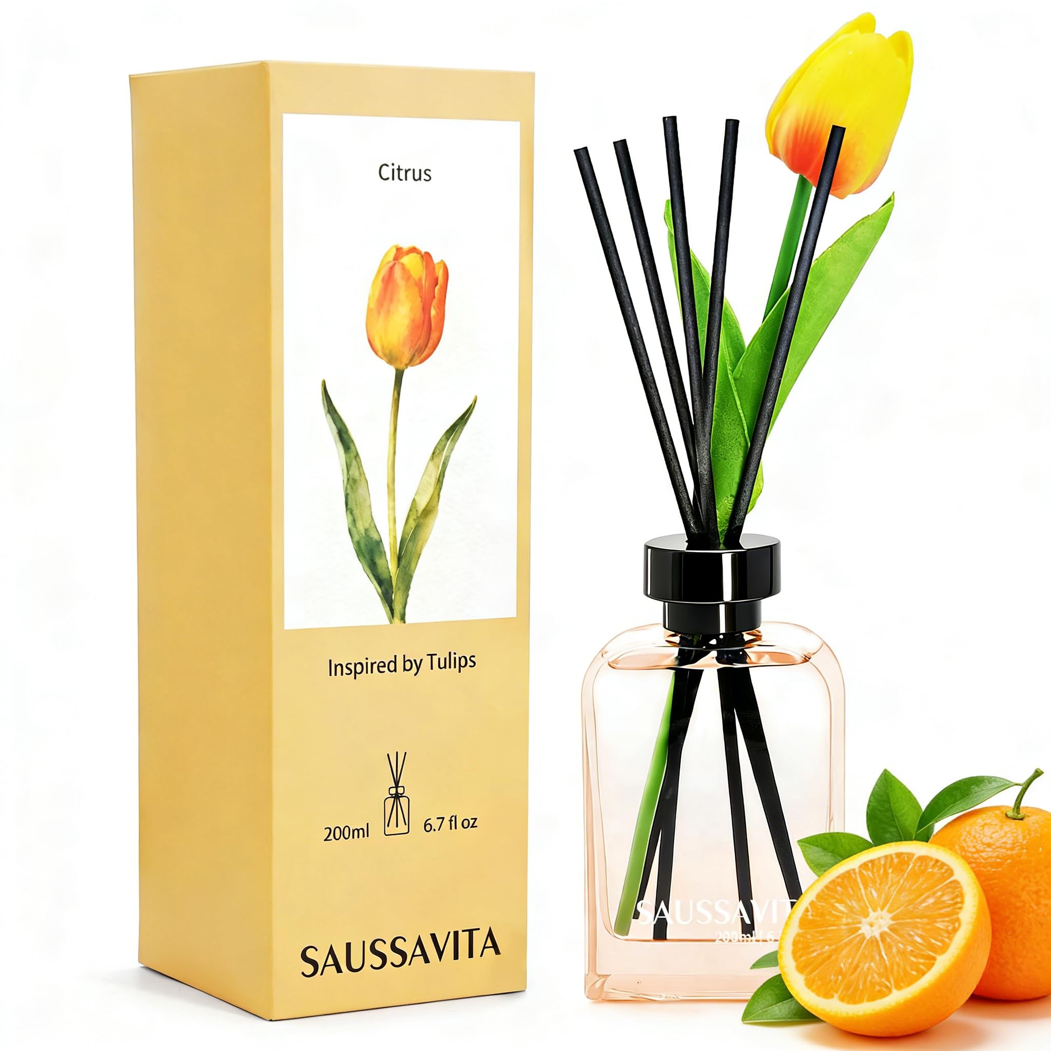 Reed Diffuser Set Citrus Orange Blossom Scent 200ml for 120 Days