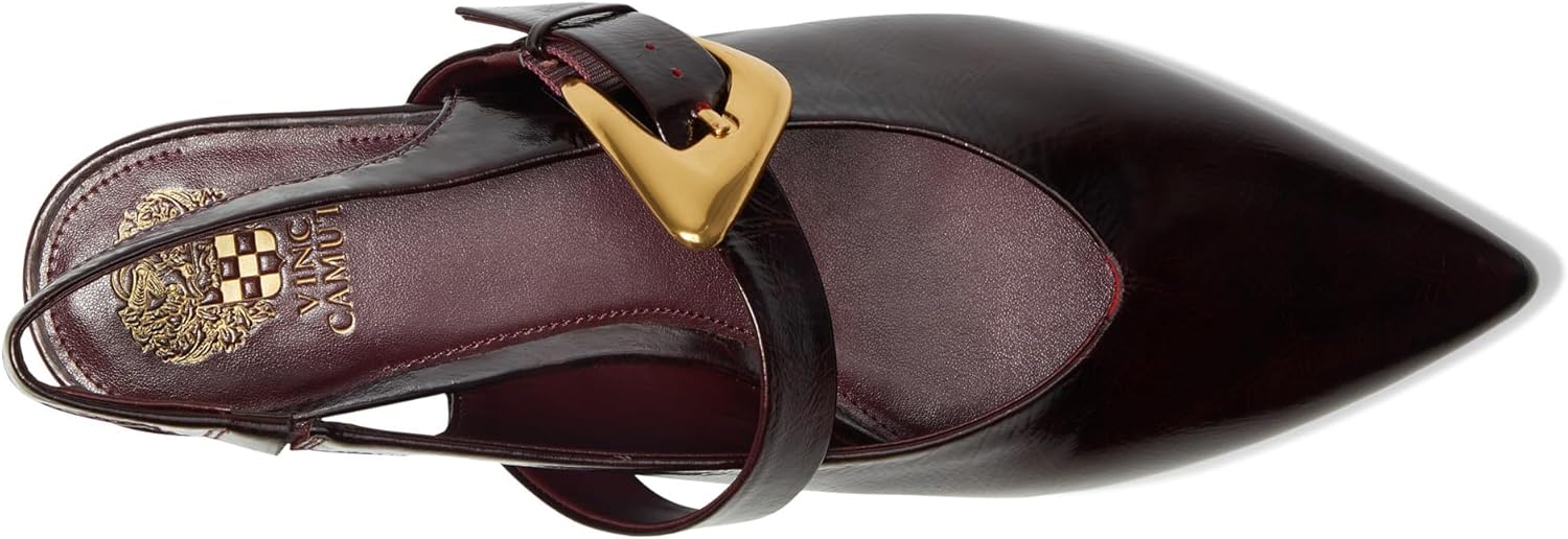 Vince Camuto Womens Amoret Buckle Slingback Flat Mule
