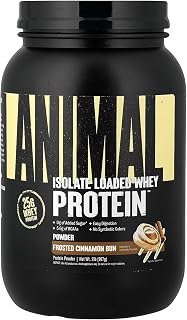 Animal Whey Isolate Whey Protein Powder – Isolate Loaded for Post Workout and Recovery – Low Sugar with Highly Digestible Whey Isolate Protein - Frosted Cinnamon Bun- 2 Pounds