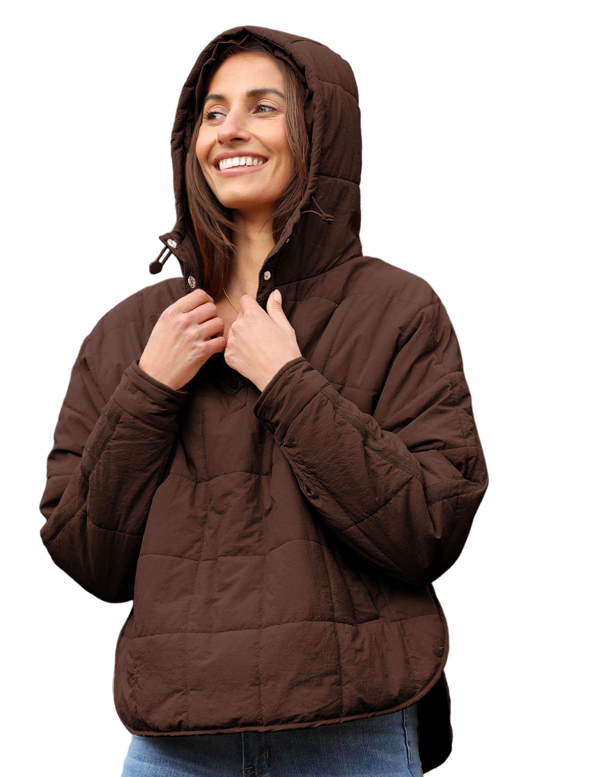 AMEBELLE Women's Oversized Hooded Puffer Jacket Quilted Jackets for Women Lightweight Winter Warm Padded Hoodies Coat