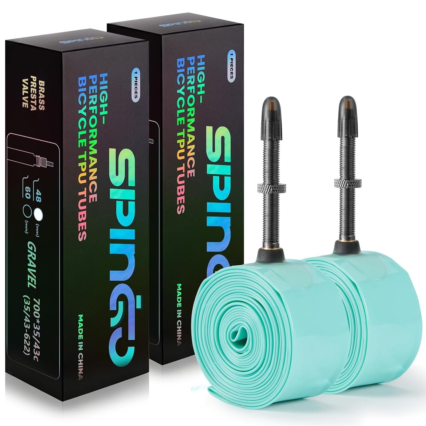 2-Pack SPINGO TPU Inner Tube 700C x 23C-32C/ 35C-43C with Metal Valve