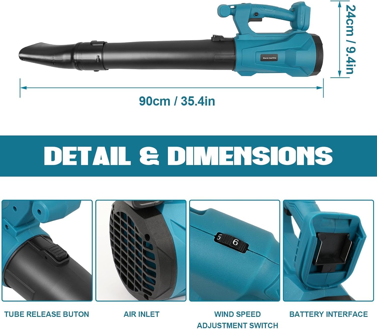 Soffiatore per foglie senza fili, trituratore leggero 24000 giri/min, 6 marce di regolazione, aspiratore e trituratore per foglie con batterie e caricabatteria per la rimozione delle foglie, in giar