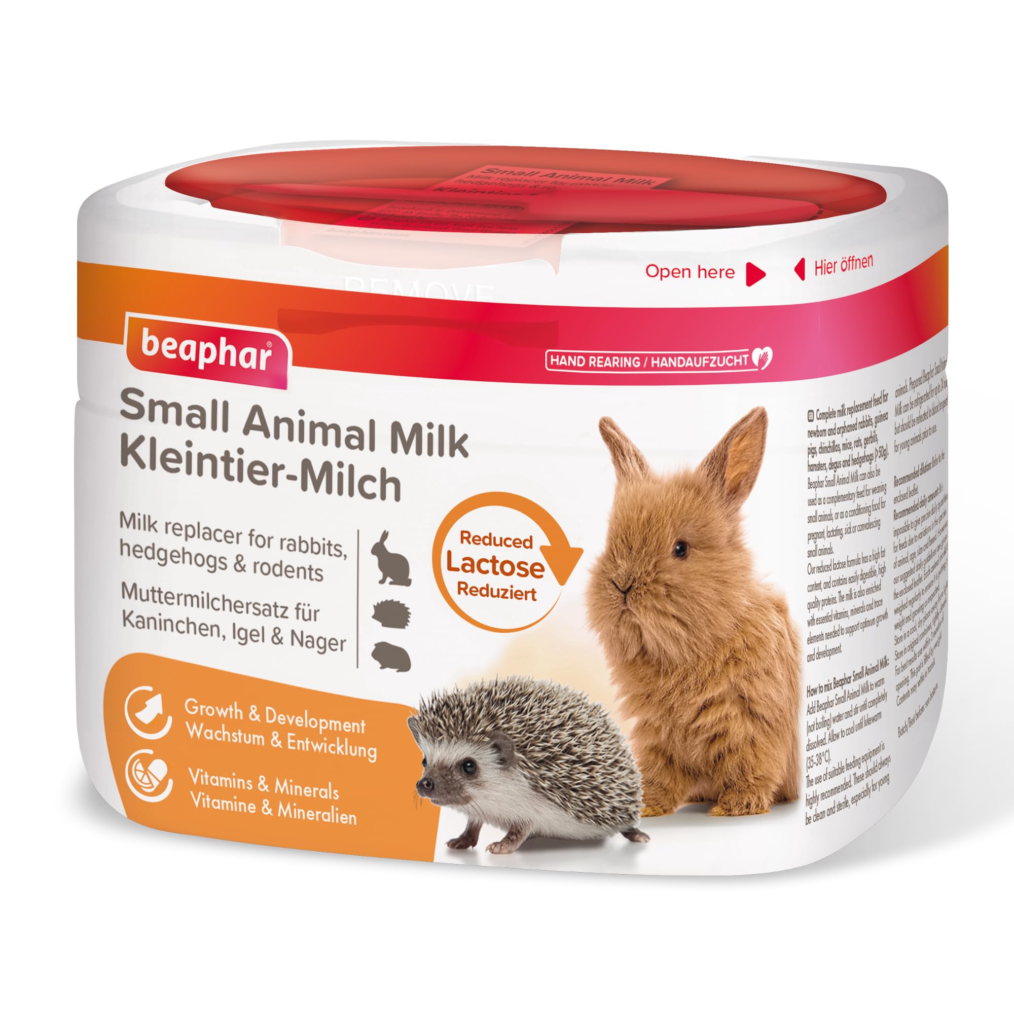 Beaphar - Lactol Small Animal Milk 200g - Milk Replacer - For Rabbits, Guinea Pigs, Other Rodents & Hedgehogs - Complete Feed for New-born, Underweight, & Orphaned Animals