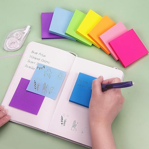 Miniatura 7 de Notas adhesivas emergentes de 3 x 3 pulgadas 8 notas adhesivas de colores brillantes color morado 8 blocs 80 hojasbloc