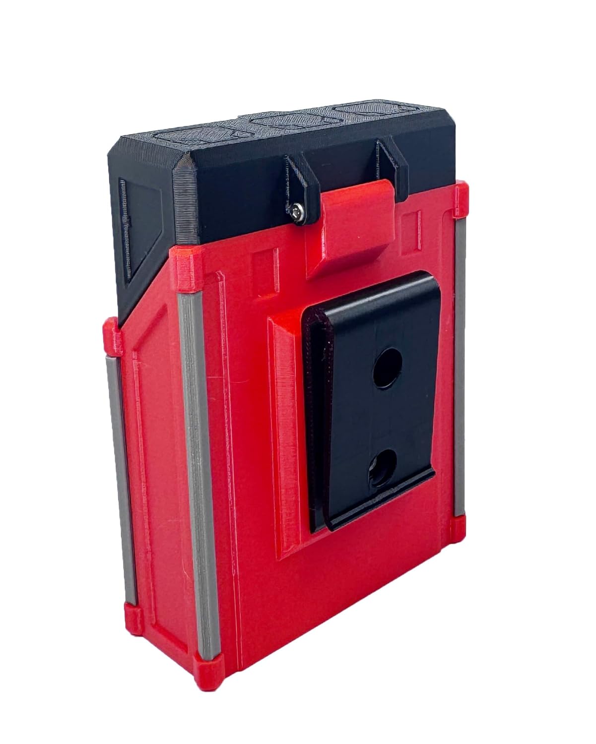 Packout Cigarette Case for Milwaukee, Hard Shell Smoke Box,Storage for Standard Cigs, Fits Packout Tool Box System (Red & Black) - Novelty Gift for Smokers, Rugged Pocket Organizer