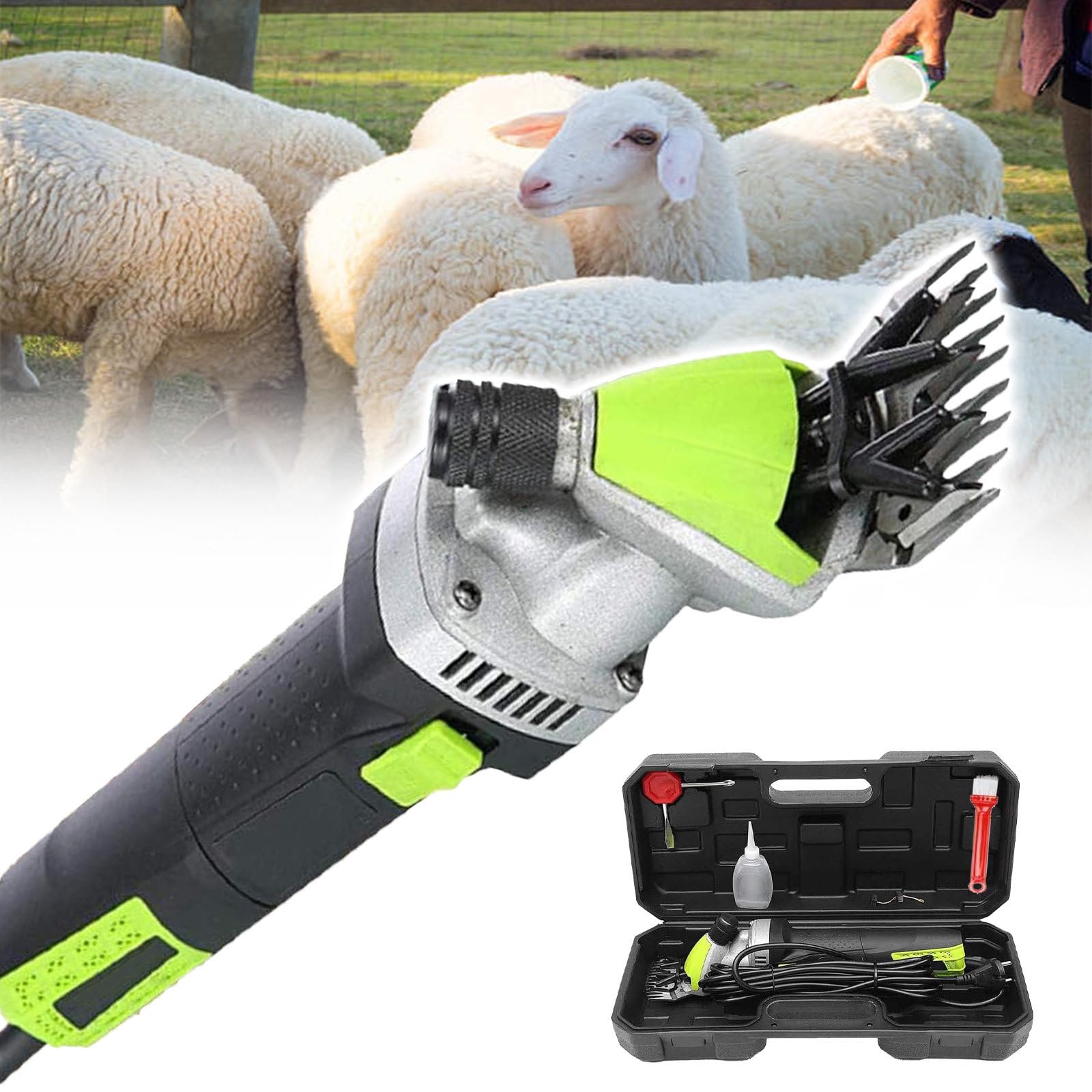 Cortadora de Pelo de Animales de 690 W, cortadora eléctrica para Cabras, ovejas de Alpaca, Kit de cortadora de Aseo para Ganado de Granja, Hoja de 13 Dientes Rectos,220V
