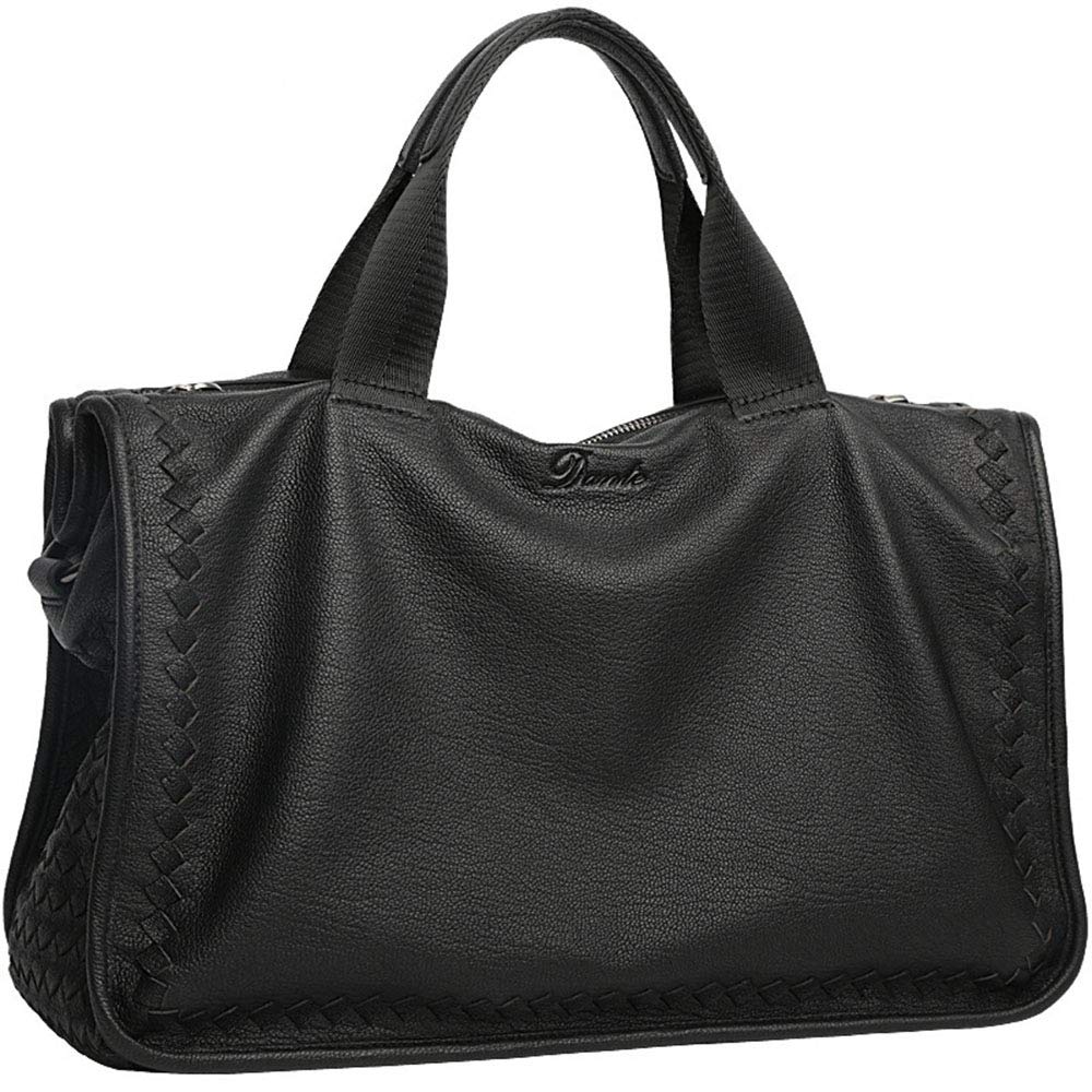 ZHYY Leather Men's Business Tote Bag Briefcase Messenger Bag Business Bag 12 Inch Men's Black Laptop Tote