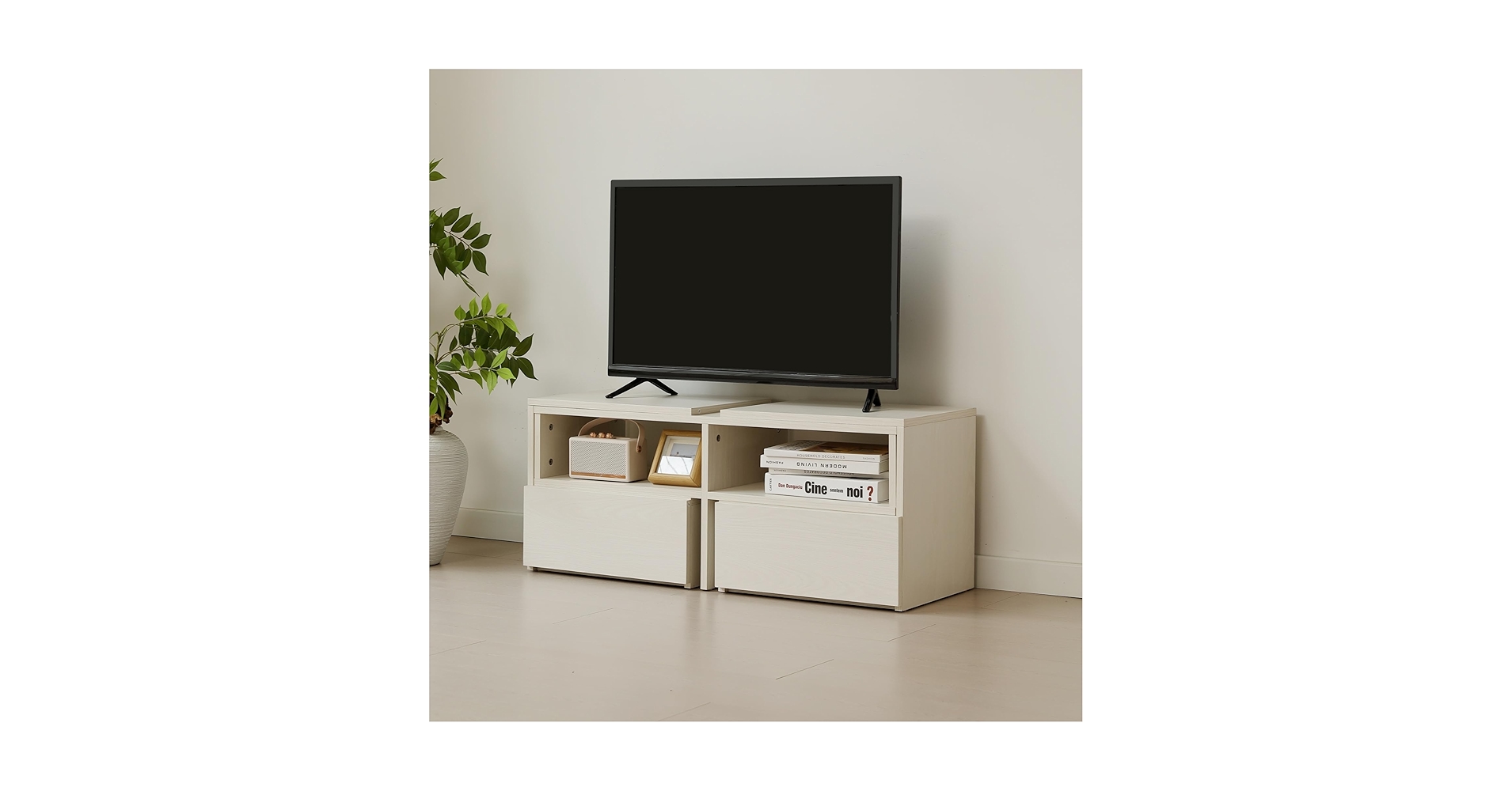 Amazon｜テレビ台 ローボード 伸縮 角度自由 幅93～172cm【32-55V型