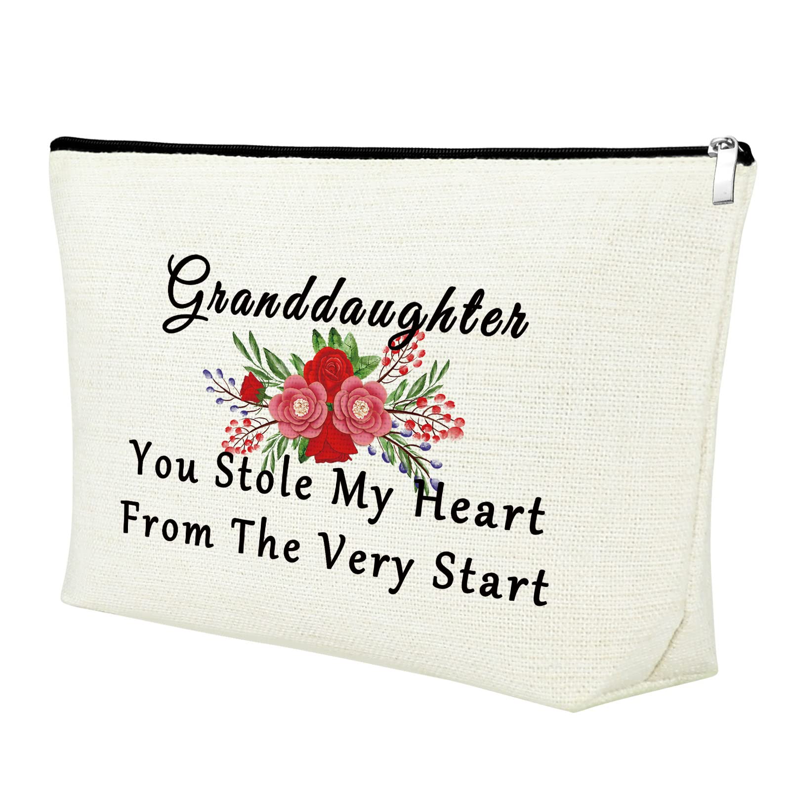 Granddaughter Makeup Bag from Grandma, Grandmother, Grandpa, Grandfather, Nana - Birthday, Christmas, Wedding Gift - Cosmetic Travel Bag
