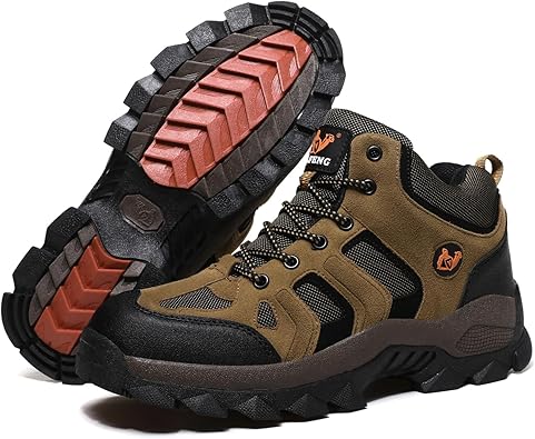 Amazon | [ZXCP] メンズ トレッキングシューズ 登山靴 ロック