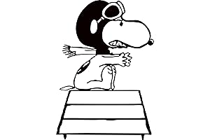 Snoopy On Top of Dog House Shooting Balloon - Wall Vinyl Decals...