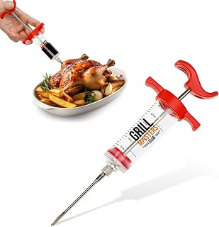 Grill Masters Club High Pressure Marinade Injector Injector Syringe for Smoking Premium Portable Turkey Injector for Meats with Stainless Steel Needle - 30ml Capacity