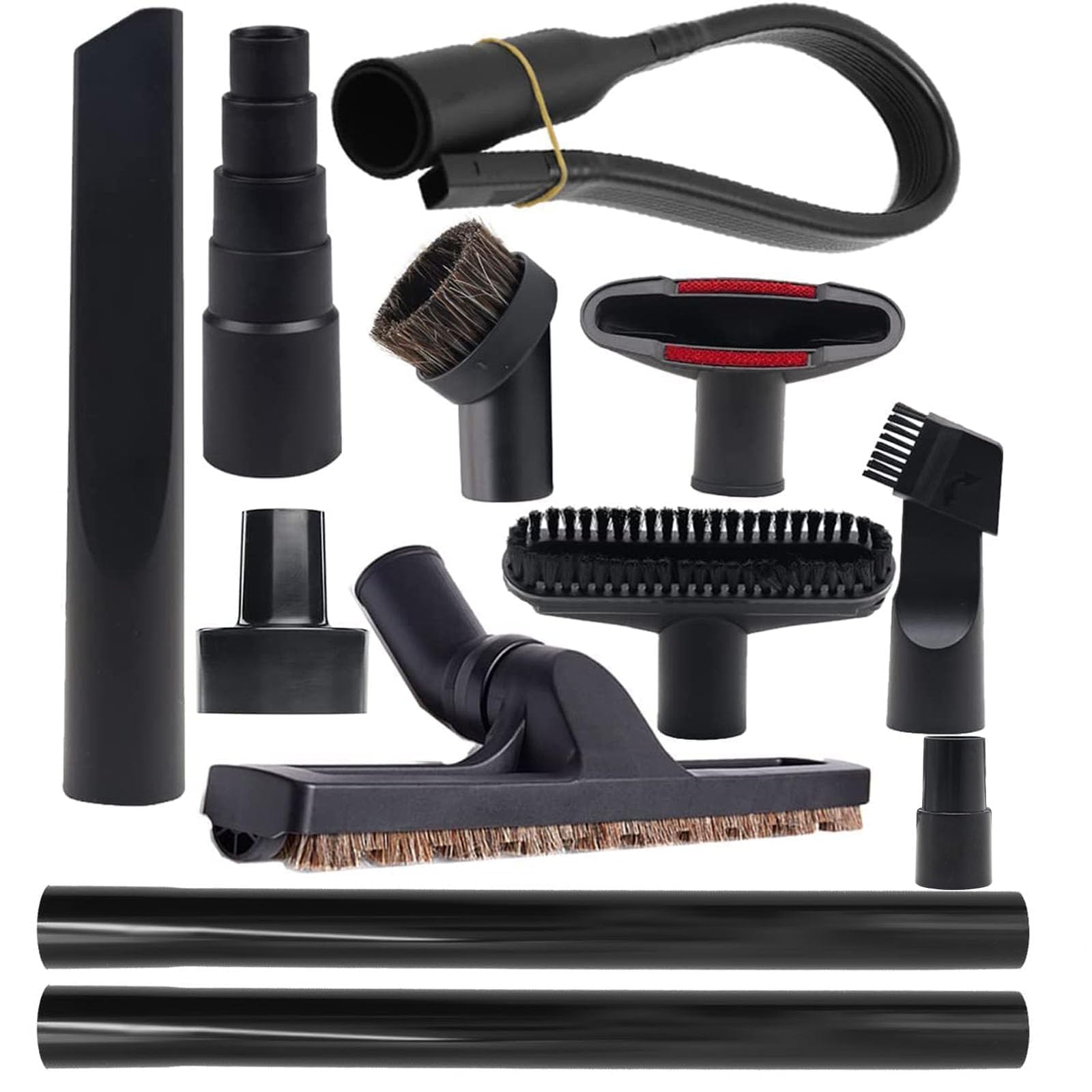 12 accesorios de aspiradora para accesorios de aspiradora Shop Vac – Kit de adaptador de manguera de vacío de 2 1/2 a 1 1/4 pulgadas, cepillo de vacío de 1 1/4 pulgadas, herramienta flexible para
