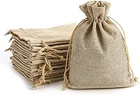 Tendwarm 20 Pack 3x4 Inch Mini Burlap Drawstring Gift Bags - Rustic Linen Pouches for Wedding Favors, Party Gifts, Jewelry Storage
