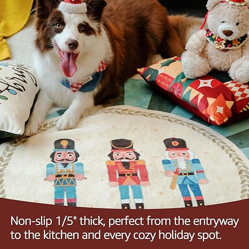 Miniatura 9 de jinchan Alfombra de pasillo de Navidad de 2 x 7 pies, color verde, alfombra de pasillo verde para árbol de Navidad, alfombra lavable, alfombra