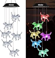 Vista 10 de Campanillas de viento solares de colibrí, luces solares que cambian de color, luces solares LED impermeables para exteriores, luces solares
