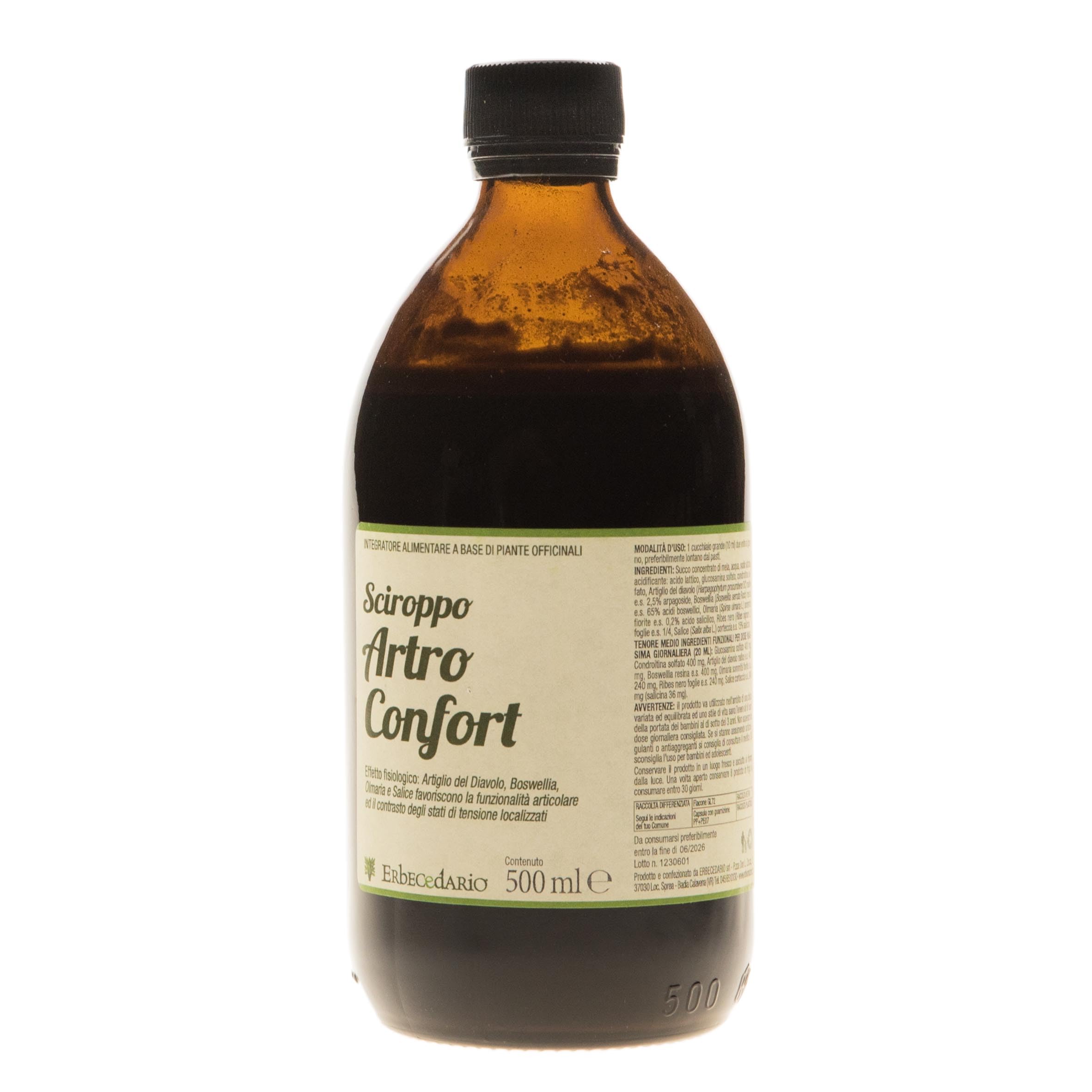 Sciroppo Artro Confort, integratore articolazioni Naturale con glucosamina, condroitina ed estratto di artiglio del diavolo, favorisce il benessere di cartilagine ed articolazioni, 1 Flacone Da 500ml