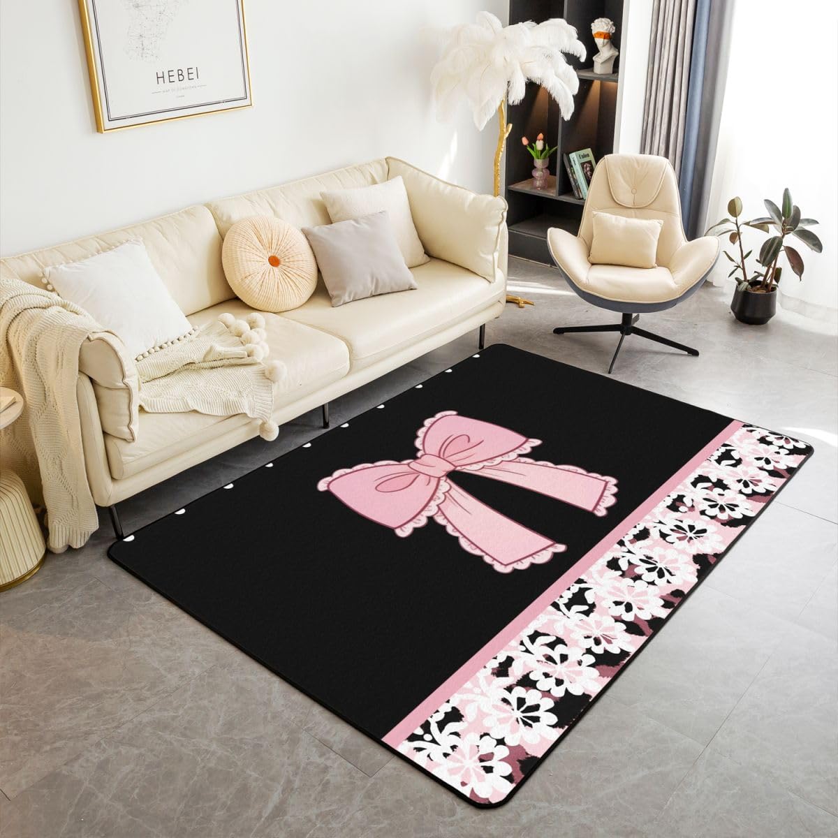 Tapis extérieur mignon guépard rose imprimé léopard chambre enfant