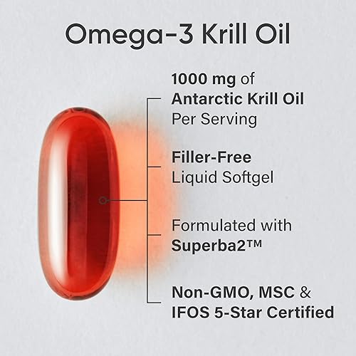 Miniatura 2 de Sports Research Aceite de krill antártico Omega 3 1000 mg (doble fuerza) con fosfolípidos, colina y astaxantina, aceite de pescado Omega 3 de triple
