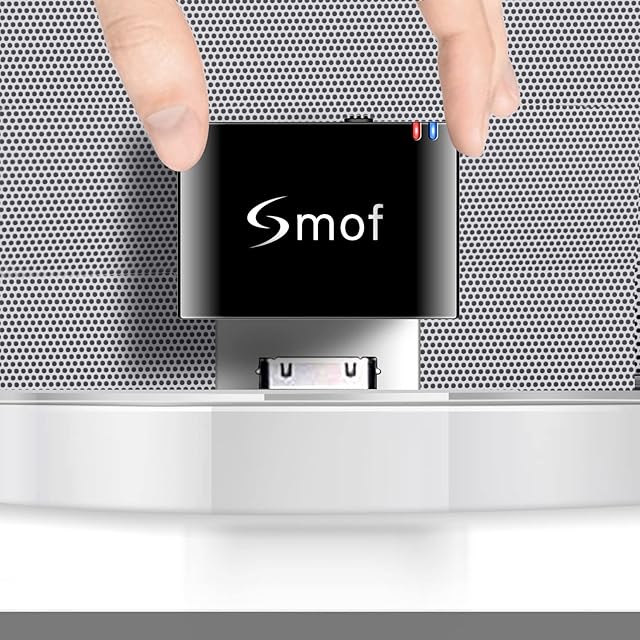 Smof Expert 30 Pin Bluetooth Adapter, Bluetooth Adapter for BOSE Sounddock Compatible for iPhone/iPod, Bluetooth Adapter for Stereo Receiver