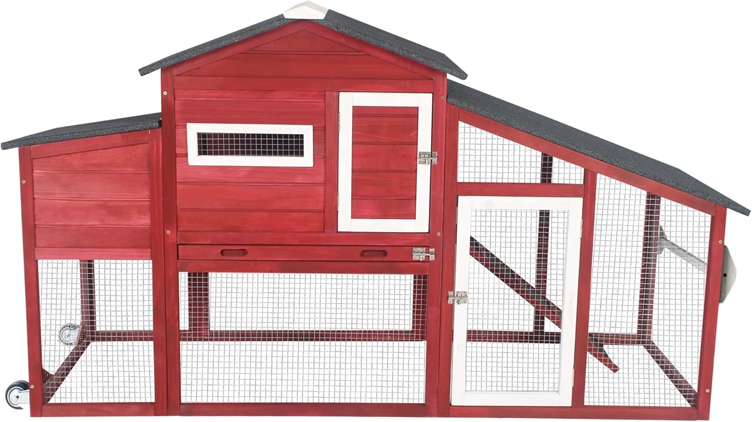 Gowoodhut Chicken Coop with Run Mobile Large Nesting Box
