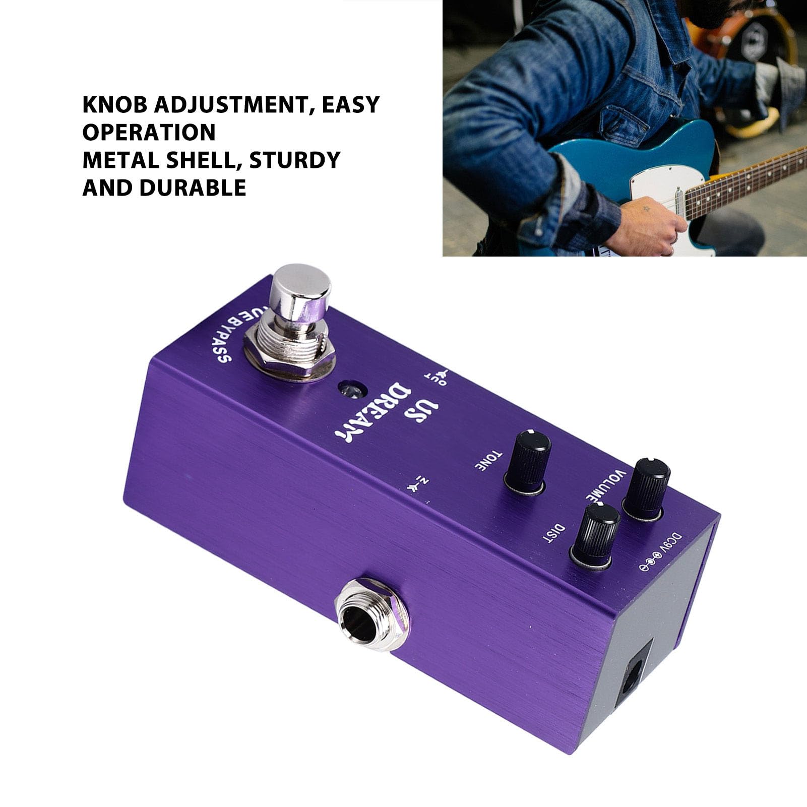 Pédale de loop True Bypass, Keenso Double boucle pour guitare, Effets multiples, Distorsion, Taille compacte, Violet, Idéal pour musiciens, Améliore le son en direct