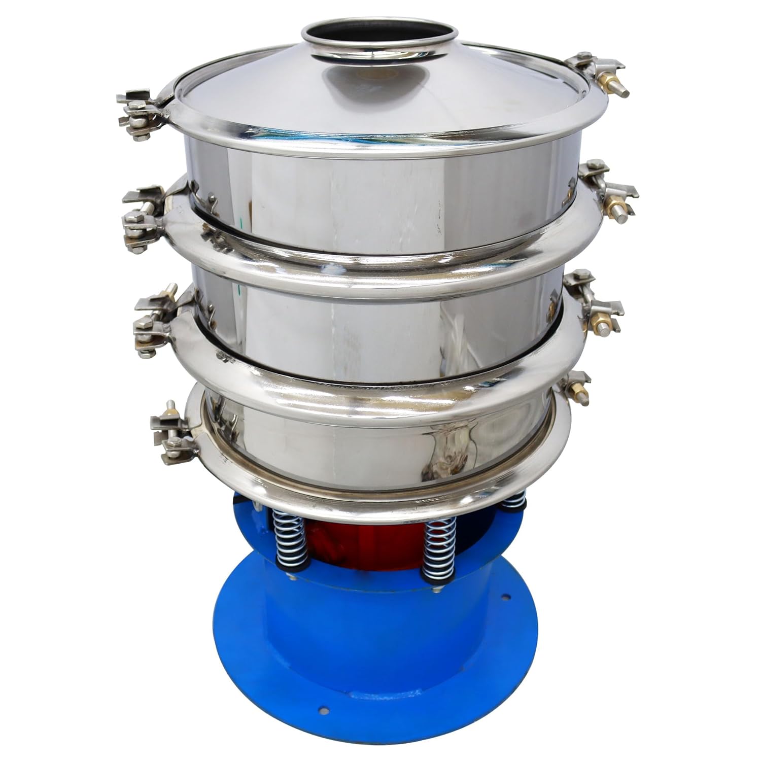 110V Electric Vibrating Sifter Screen Shaker Φ15.7inch 2 Layers Stainless Steel Powder Liquid Sieve Shaker with 20 100 Mesh Screen 370W