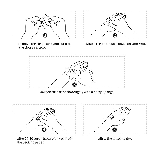 Miniatura 7 de X-DOUYA Tatuajes negros feroces y fabulosos 52 hojas (85 patrones) Diseños adorables para mujeres! Elige entre flores, serpientes, leones, lobos,