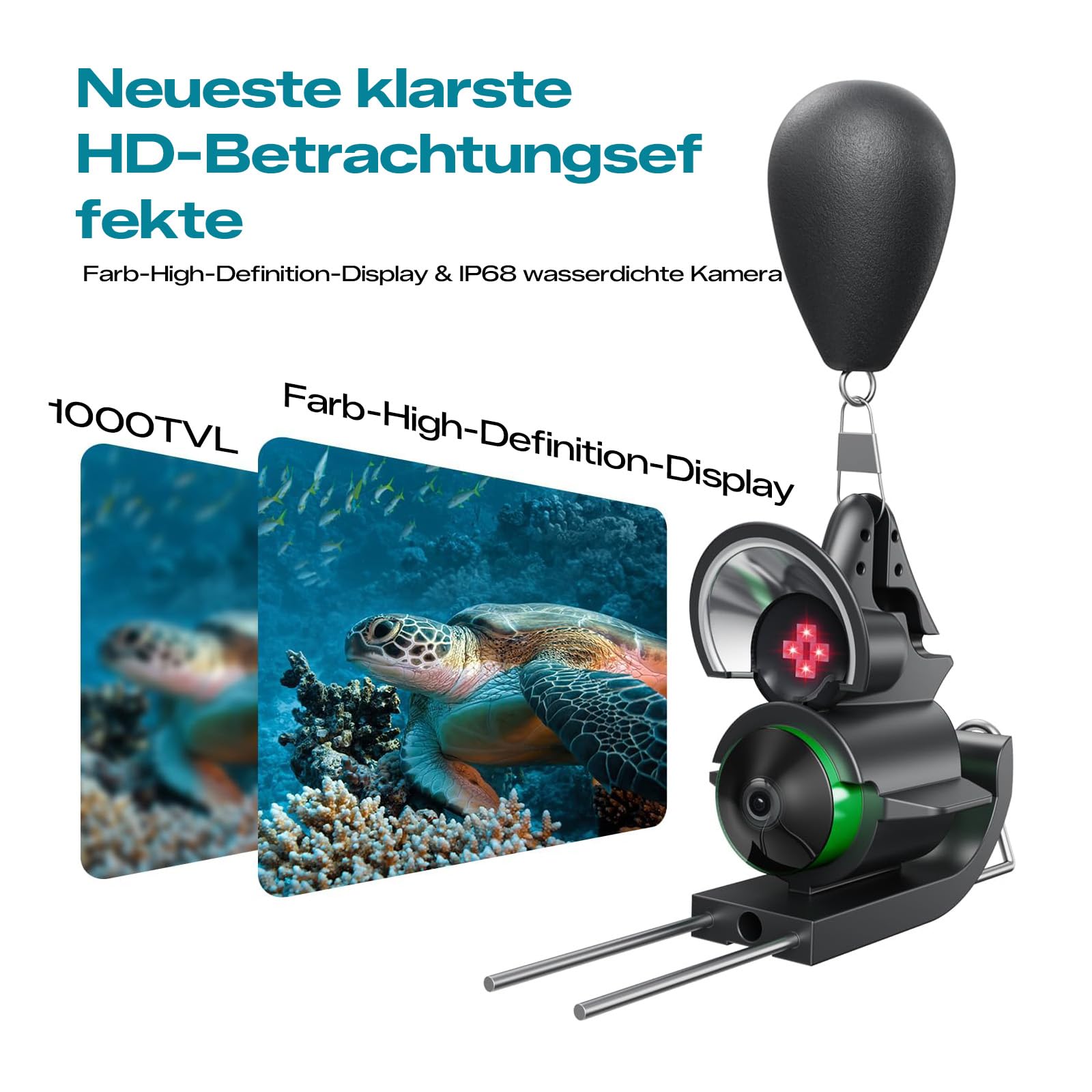 FourQ Underwater Fishing Camera,Fishing Camera Ice vexilar Fish find 4.3inch Hd 1080p LCD Display Underwater W/ 5000mah Li-Battery