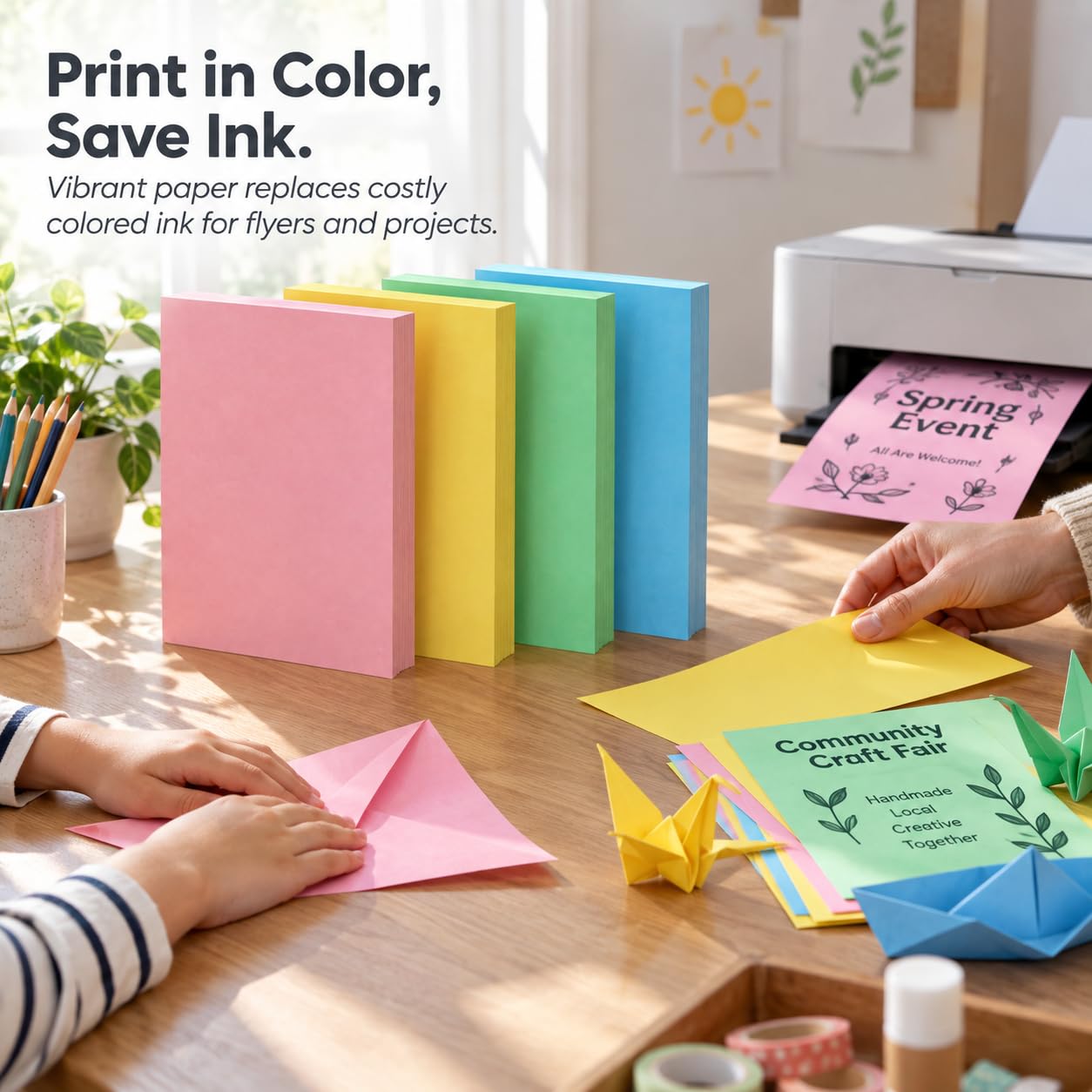 Papel Colores , 500 Hojas , 500 hojas verde claro 80g