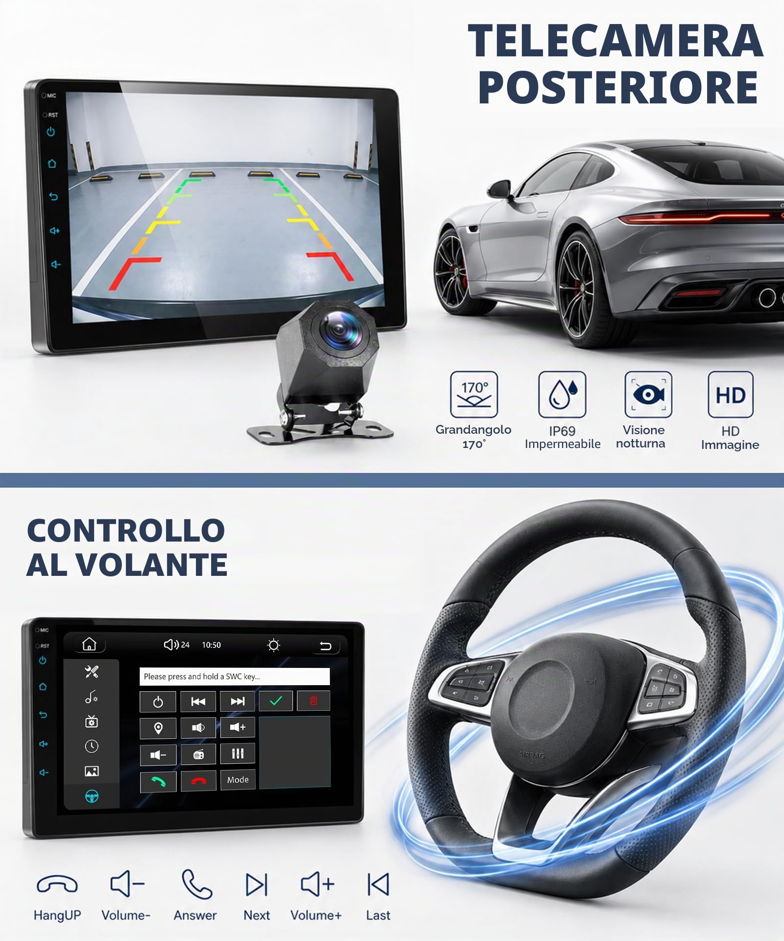 Rimoody Autoradio per Ford Ka 2008-2014 Carplay Wireless, 9 Pollici Touchscreen IPS Radio 2 din con Android Auto, Mirror Link, Bluetooth, FM/RDS, DSP, Comandi al Volante Retrocamera