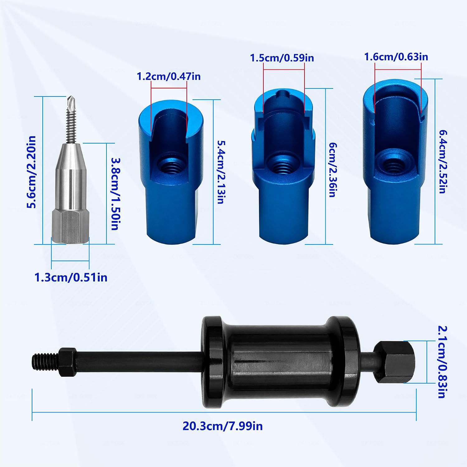 Fuel Injector Puller Tool Kit for Ford HL3Z/DM5Z/K2GZ-9F593-A BL3Z-9F593-B