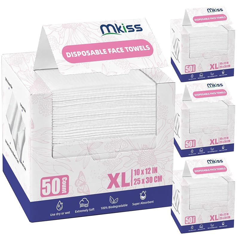 Toalhas Descartáveis para Rosto MKISS, 25,4 cm x 30,48 cm, 200 unidades