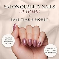 Vista 13 de Glamnetic Uñas a presión – Red Affair Uñas cortas de punta francesa con purpurina roja almendra con un acabado brillante 15 tamaños – Kit de 30