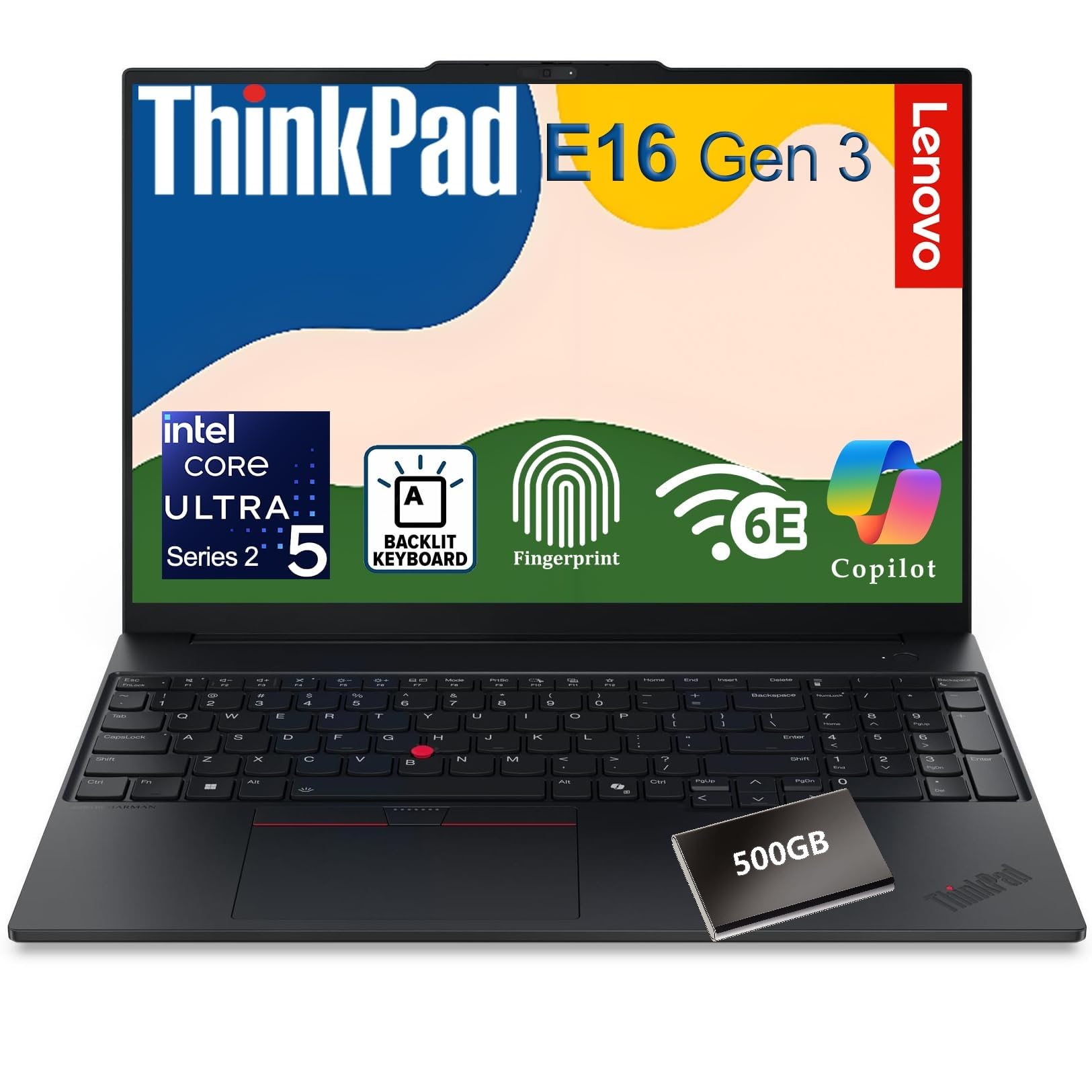 ThinkPad E16 Gen 3 Laptop, Ultra 5 225H, 16GB DDR5 RAM, 1TB SSD | AI-Ready Business Lapto…