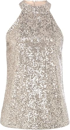 LASCANA Women's Sequin Halter Top