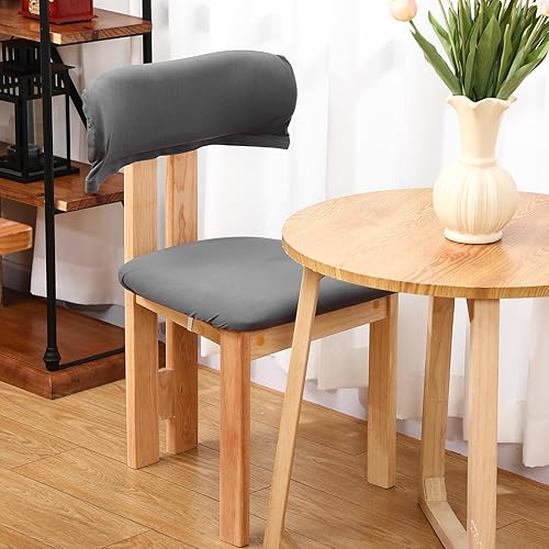 Miniatura 7 de Moukeren Juego de fundas elásticas para sillas de comedor, diseño moderno de mediados de siglo, con respaldo curvado, para sillas de cocina,