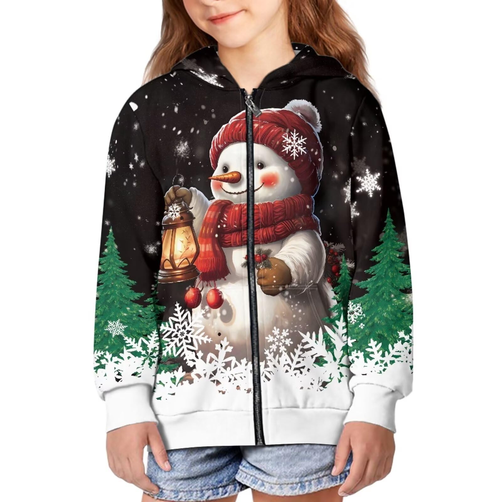 Unisex Zipper Sweatshirt Boys Girls Hooded with 2 Pocket Pullover Hoodies for 6-16Y Kids