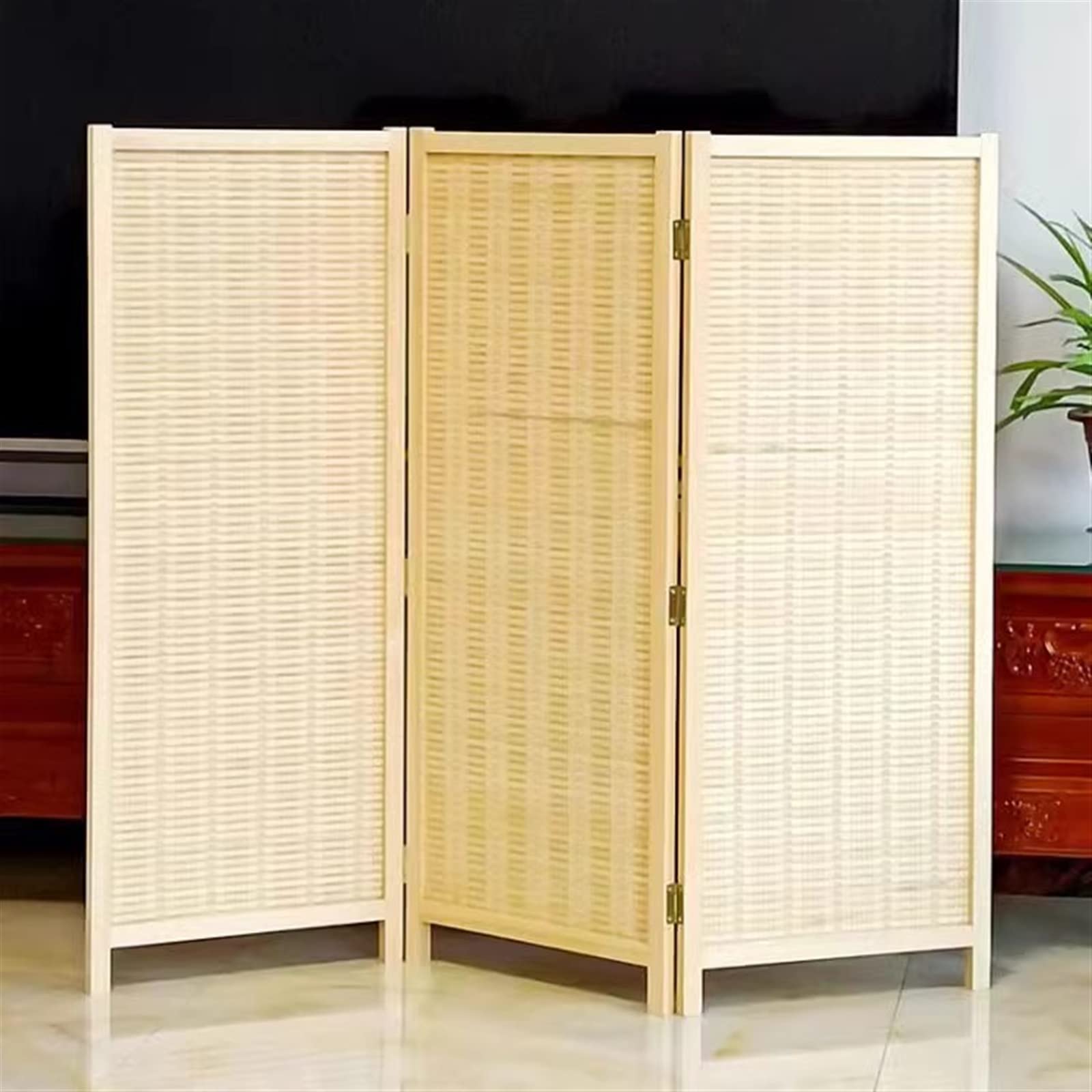 Separador de habitación de bambú ultra alto de 180 cm, para cambiar de ropa, balcón, biombos retráctiles japonés/chinos