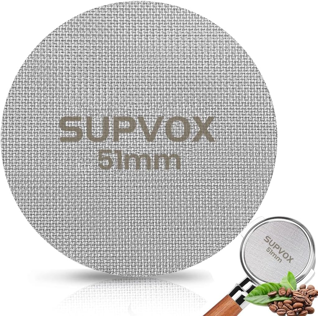 - 51mm Reusable Puck Screen for Espresso Portafilter 1.7mm Thickness 150m 316 Stainless Steel Screen Filter Basket Compatible with Espresso Machine